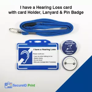 Customisable I'm Deaf Hearing Loss Card with Optional Pin Badge