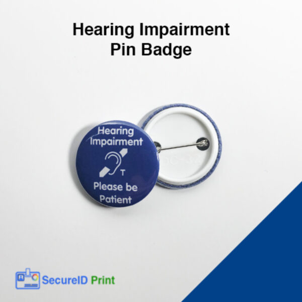 Hearing Loss Pin Badge Blue